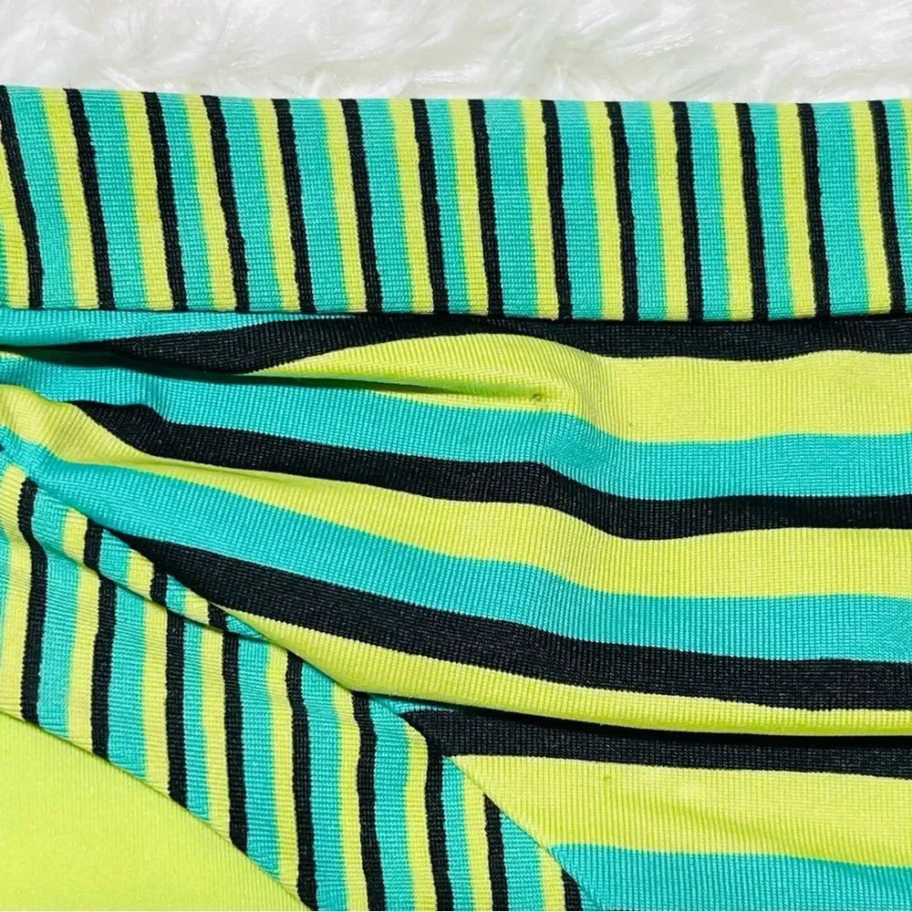 Nanette Lepore‎ Striped Green Hipster Bikini Bottom XS